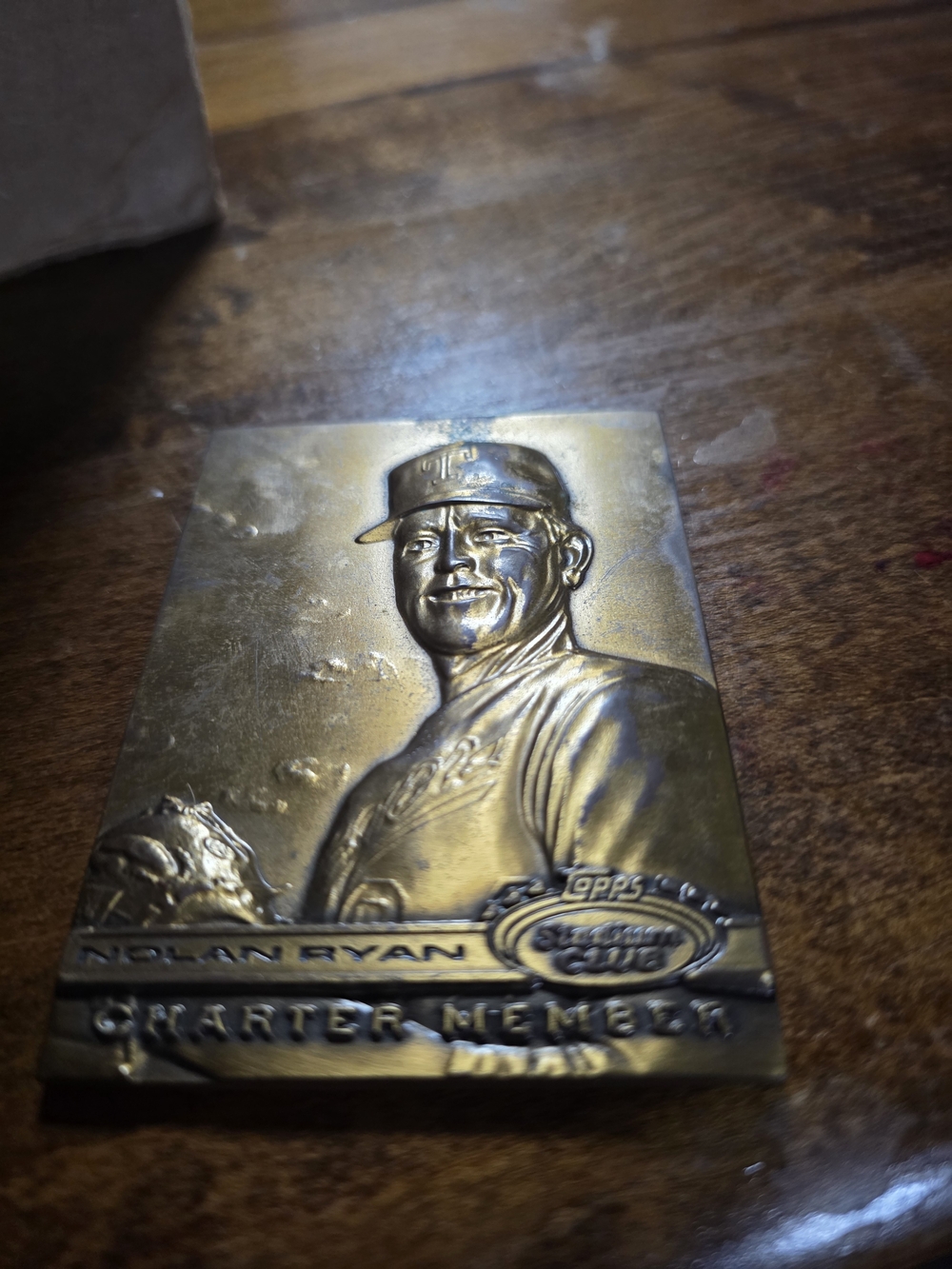 Brass-Tone Nolan Ryan Commemorative Card – Gold Finish